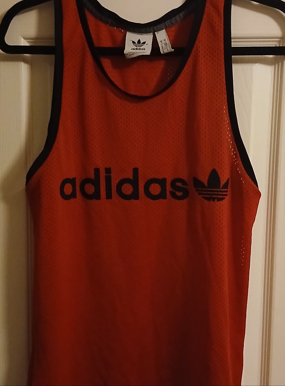 adidas Red Mesh Tank/ Jersey with Black Trim and Trefoil